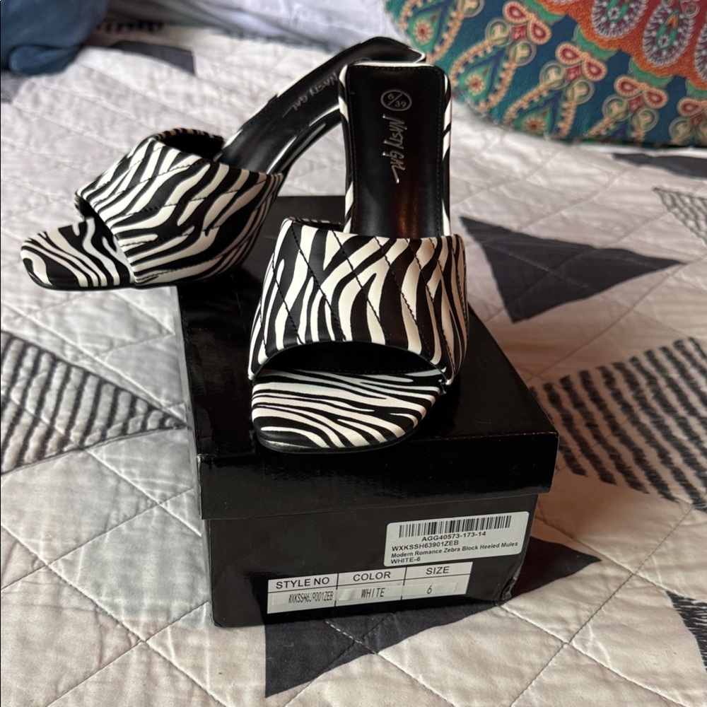 NastyGal Zebra print heels brand new